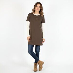 *Groggy Brown T Shirt Mini Dress